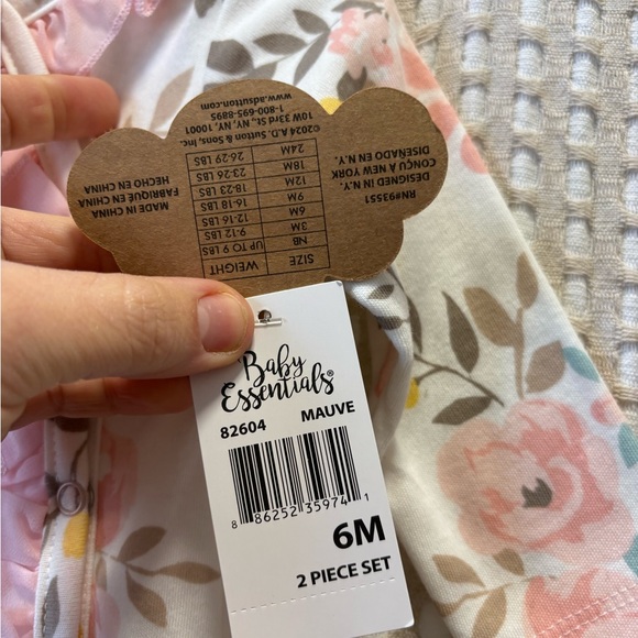 Baby Essentials Floral One Piece with Pink and Yellow - Picture 2 of 4